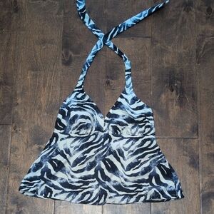 ⭐3/$12⭐ Catalina Black and White Zebra Tankini Top